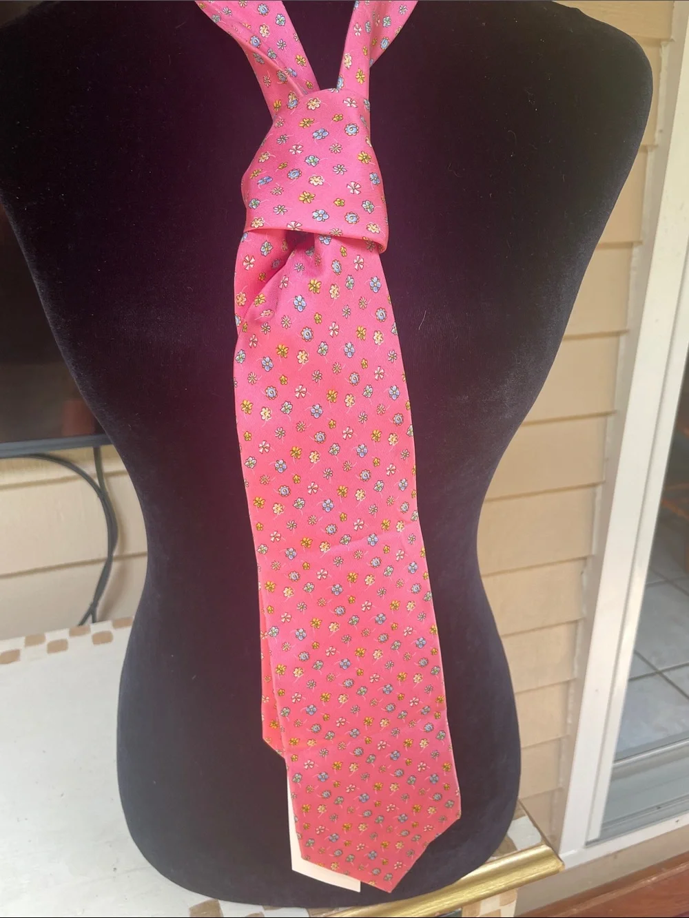 Salvatore Ferragamo Pink Floral Print Tie